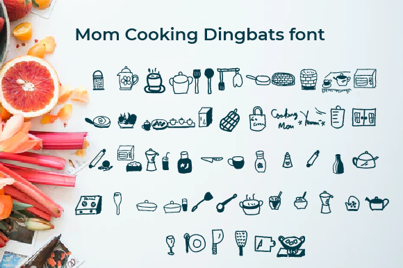 Mom Cooking: A Whimsical Dingbat Typeface for Editorial Design